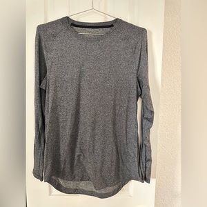 Lululemon long sleeve t-shirt, Drysense, heathered dark grey, size medium